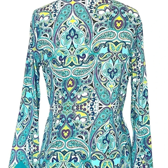 Athleta Kurta Surfside Paisley Swim Coverup Tunic Size S turquoise, green - Picture 4 of 8